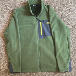 The North Face Green and Gray Performance Jacket Full-Zip Fleece
